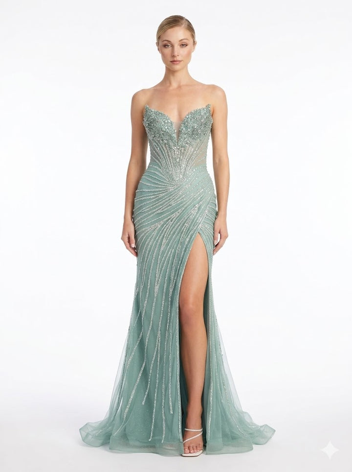Cinderella Divine -kv1138-Dark Sage dress Cinderella Divine