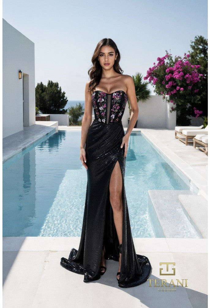 Terani - 261p6604- black dresses Terani