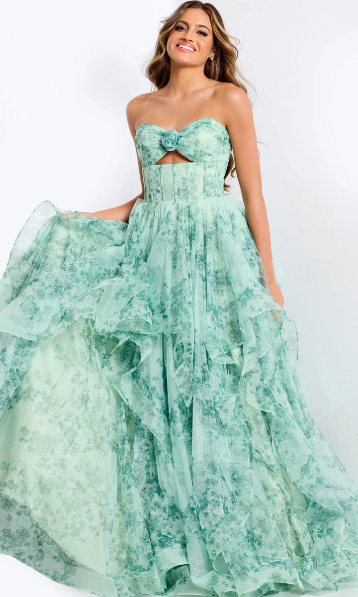 JOVANI-49777-Green/Print riyadhdress