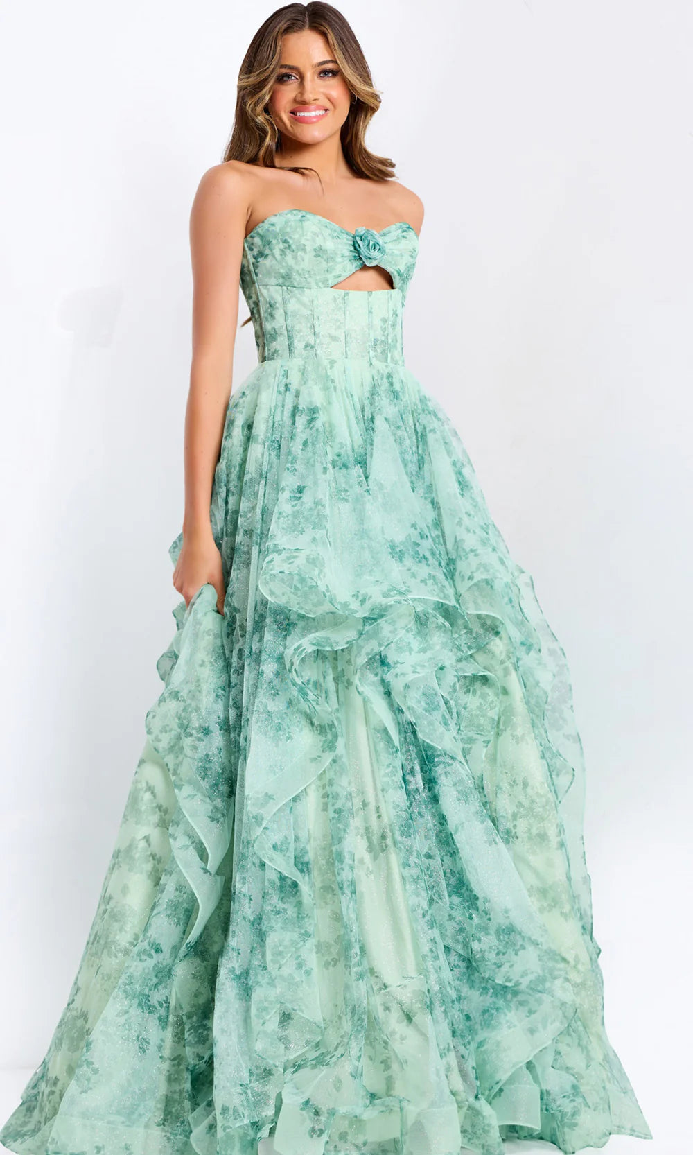 JOVANI-49777-Green/Print riyadhdress
