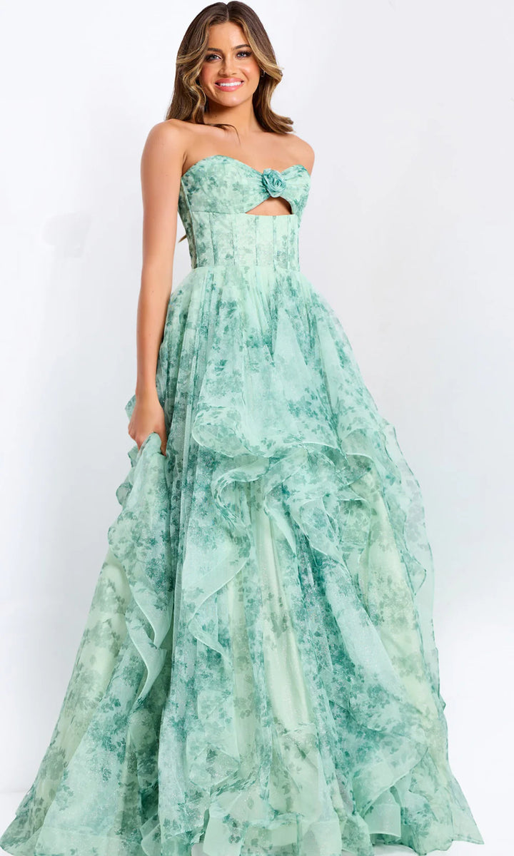 JOVANI-49777-Green/Print riyadhdress