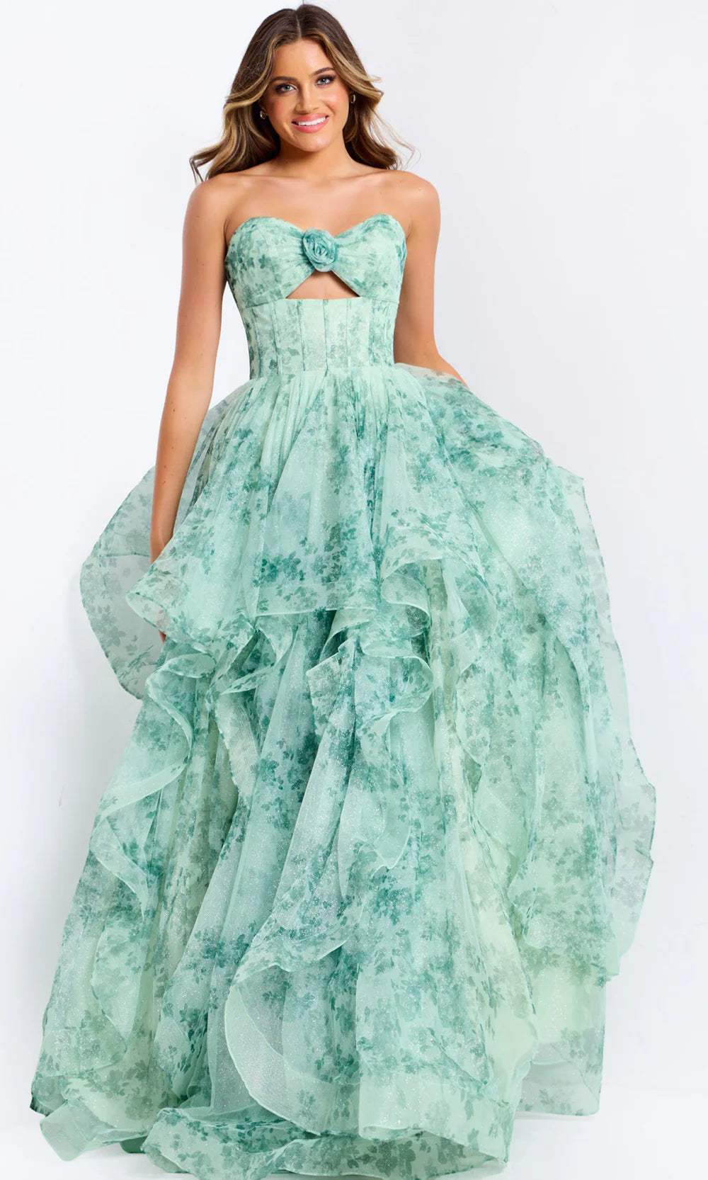 JOVANI-49777-Green/Print riyadhdress