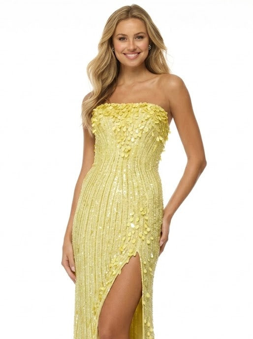 Sherrihill-57218-light yellow dress Sherri Hill