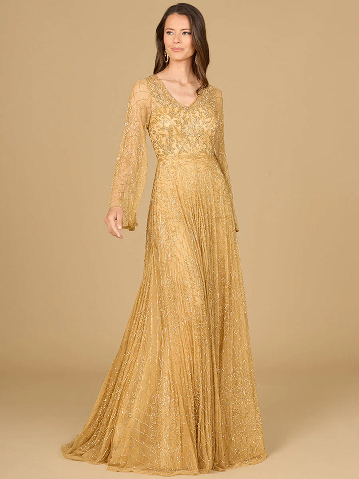 Lara - 29115-gold dresses riyadhdress
