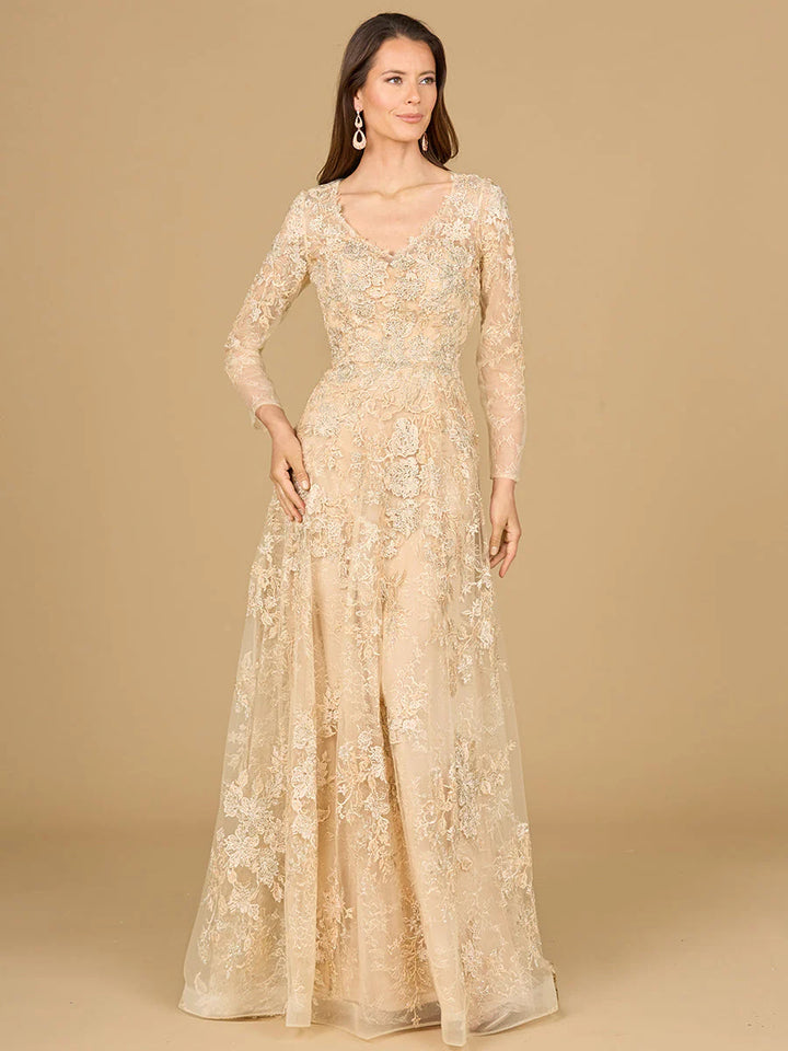 Lara - 29135-champagne dresses riyadhdress