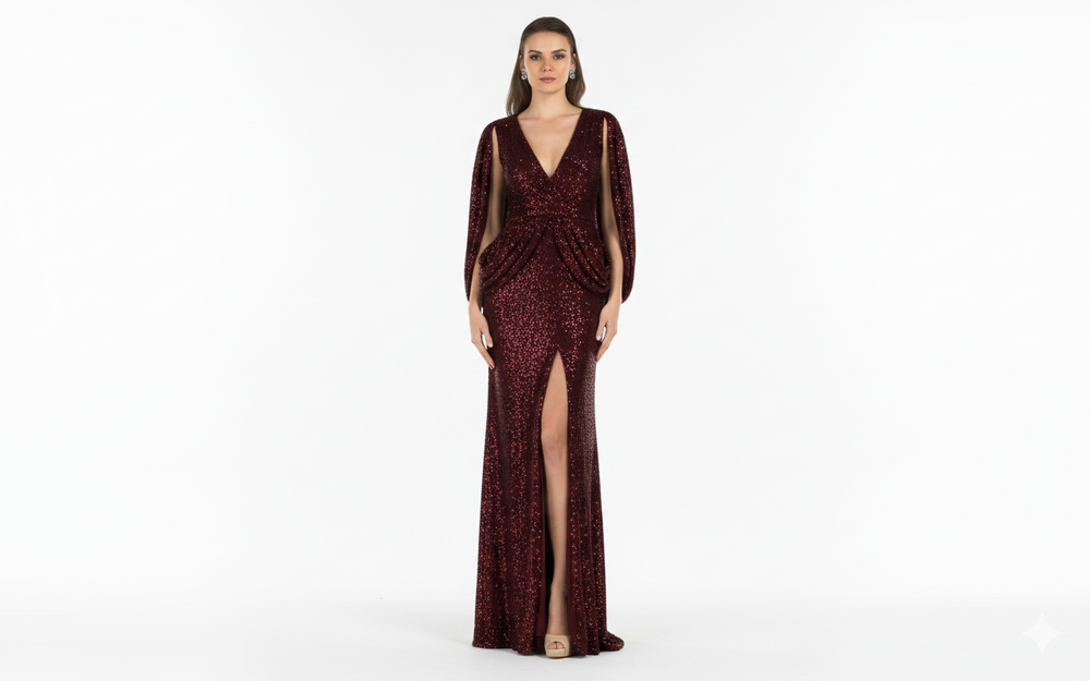 Terani - 2021m2962-wine-plus dress Terani