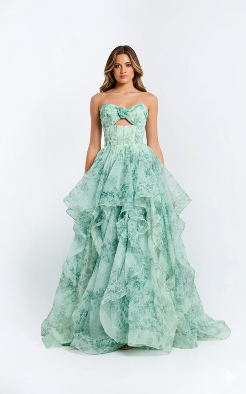Jovani-49777-Green/Print Jovani