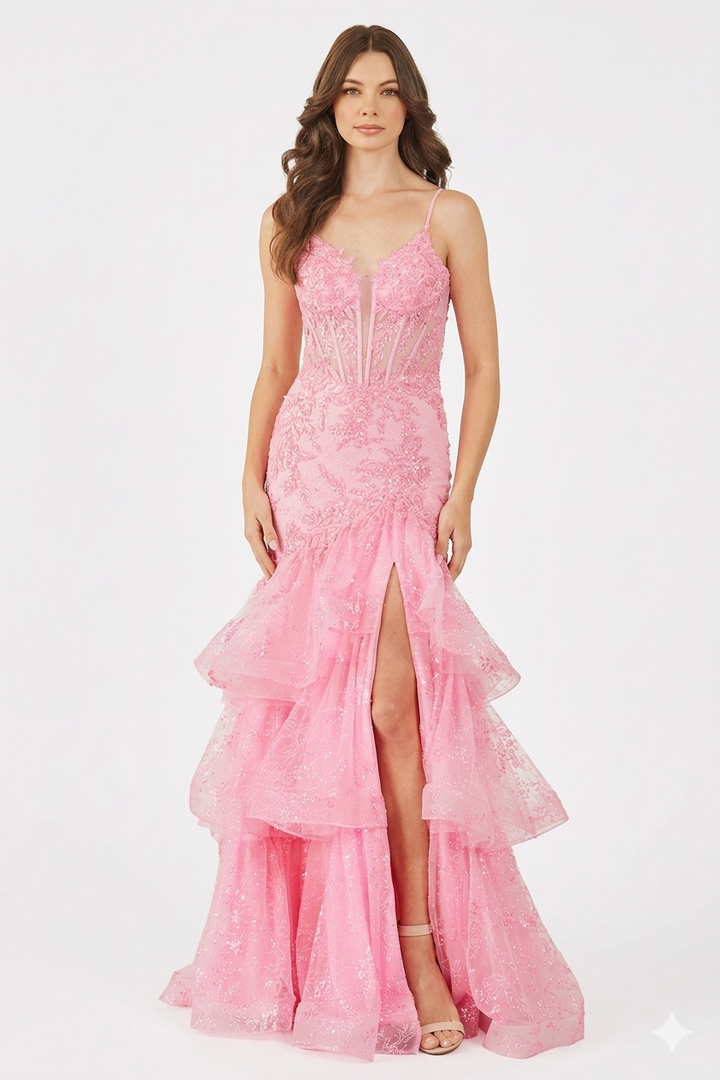 Amelia - 8062-pink dresses Amelia