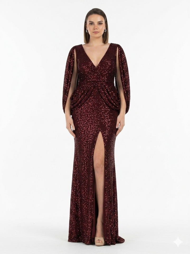 Terani - 2021m2962-wine-plus dress Terani