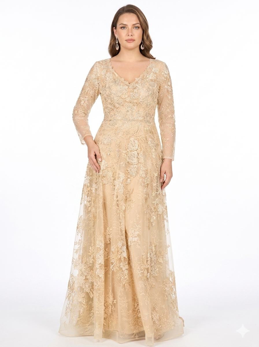 Lara - 29135-champagne dresses riyadhdress