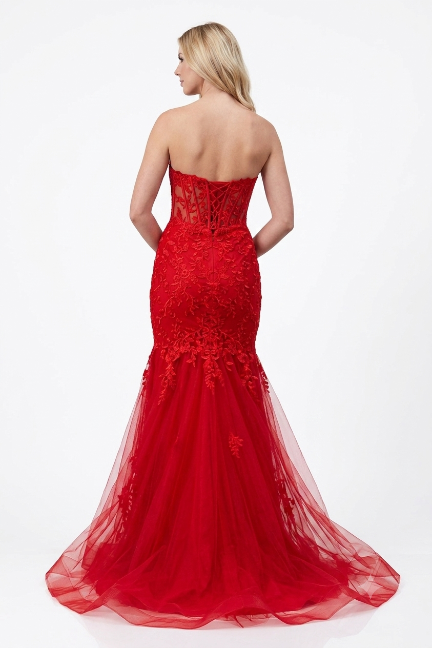 Amelia - 7090-red dress Amelia