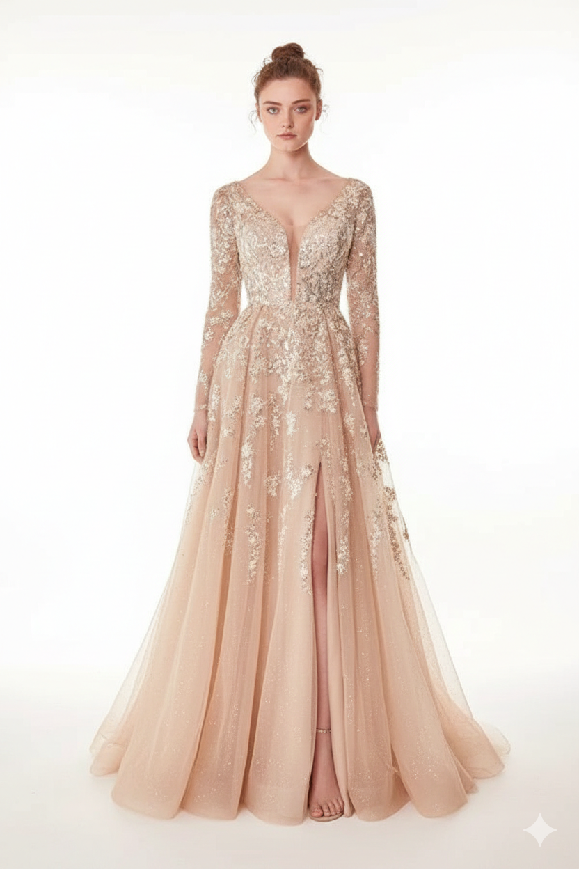 Andrea And Leo - A1215 - Champagne dresses Andrea and Leo