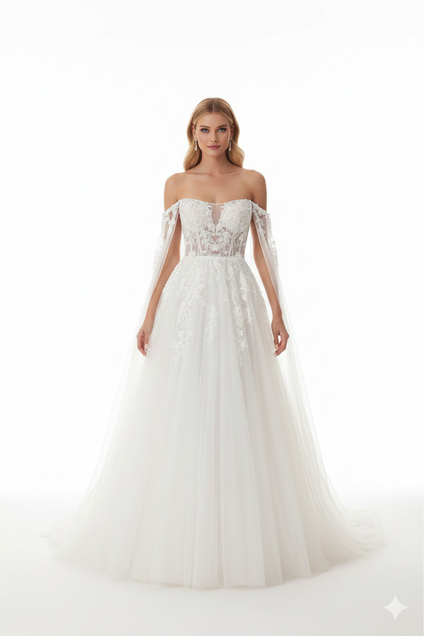 Andrea And Leo - A1080W- Off White dresses Andrea and Leo