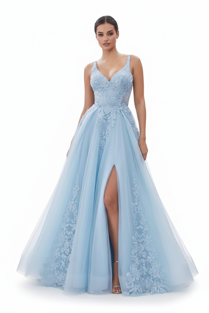 Andrea And Leo - A1125-Blue dresses Andrea and Leo