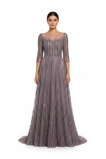 Terani - 251M4409-Mauve dresses Terani