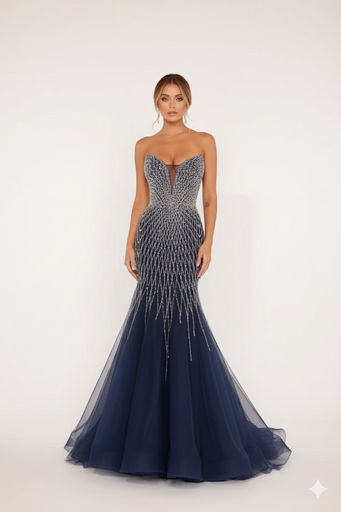 Terani - 241P2132 - Navy dresses Terani