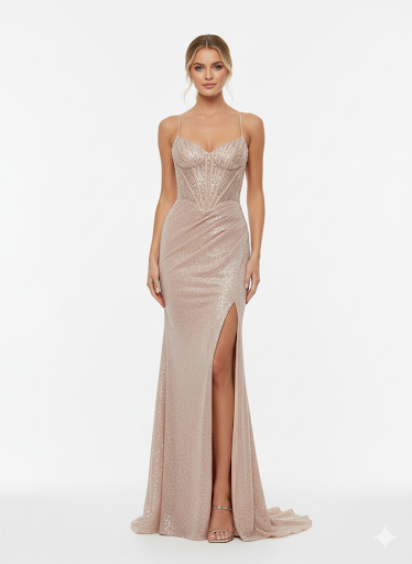 Colors - 3614-Rose Gold dresses Colors