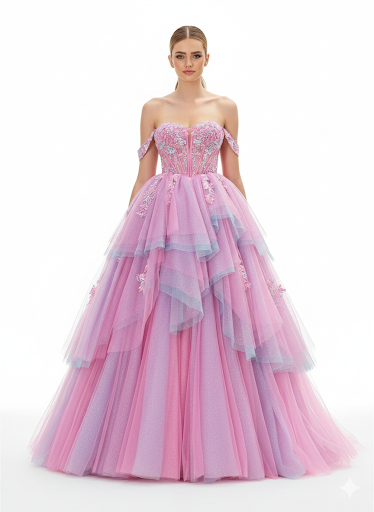 Colors - 3534-Hot Pink dresses Colors