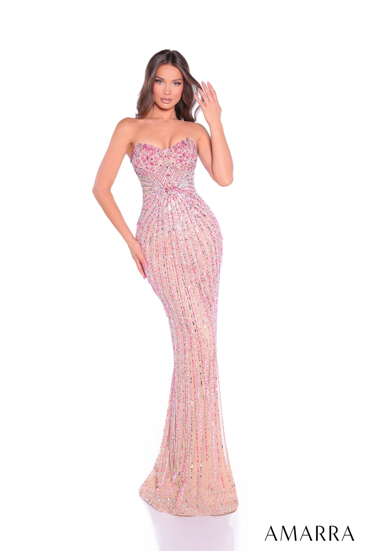 Amarra dresses Amarra - 89089-Nude/Fuchsia