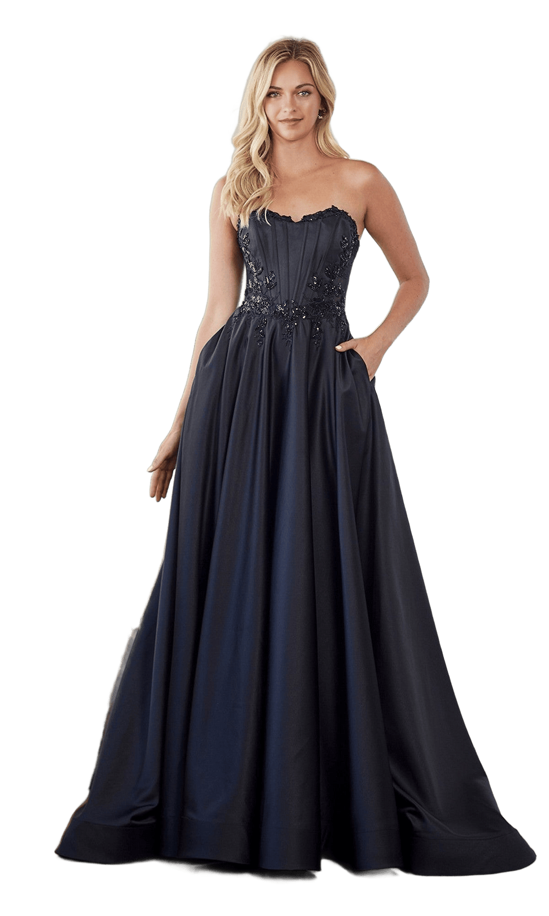 Amelia Couture dresses Amelia Couture 7093 - Black Beaded Corset Prom Gown