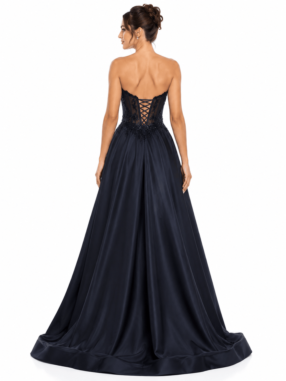 Amelia Couture dresses Amelia Couture 7093 - Black Beaded Corset Prom Gown