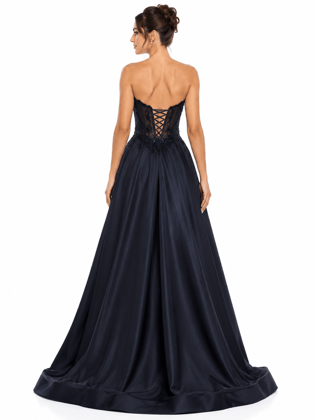 Amelia Couture dresses Amelia Couture 7093 - Black Beaded Corset Prom Gown