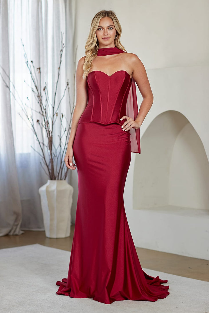 amelia couture dresses Amelia Couture JQ1105 - Burgundy