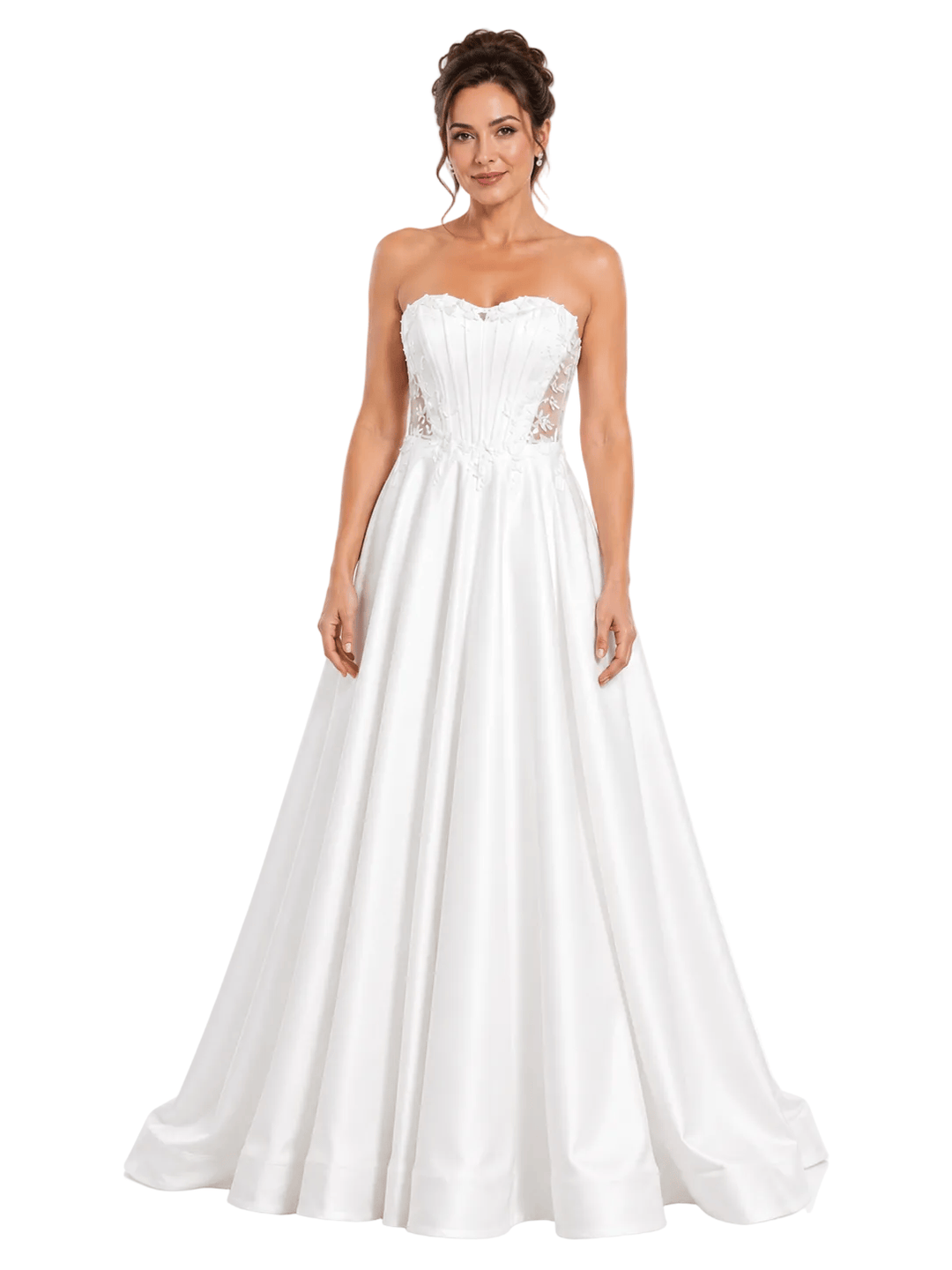 Amelia Couture dresses US8 Amelia Couture 7093 - White Beaded Corset Gown