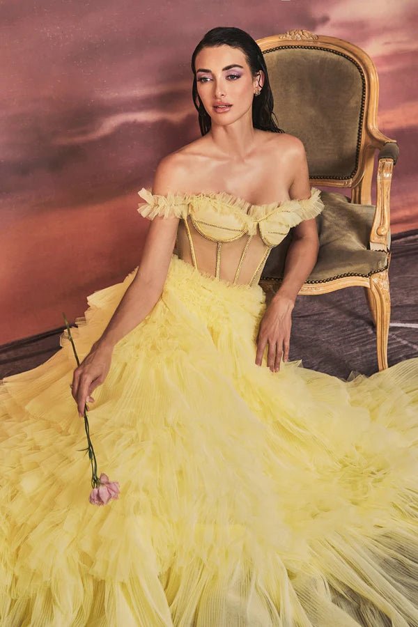 ANDREA AND LEO - A1150 - Yellow - riyadhdress