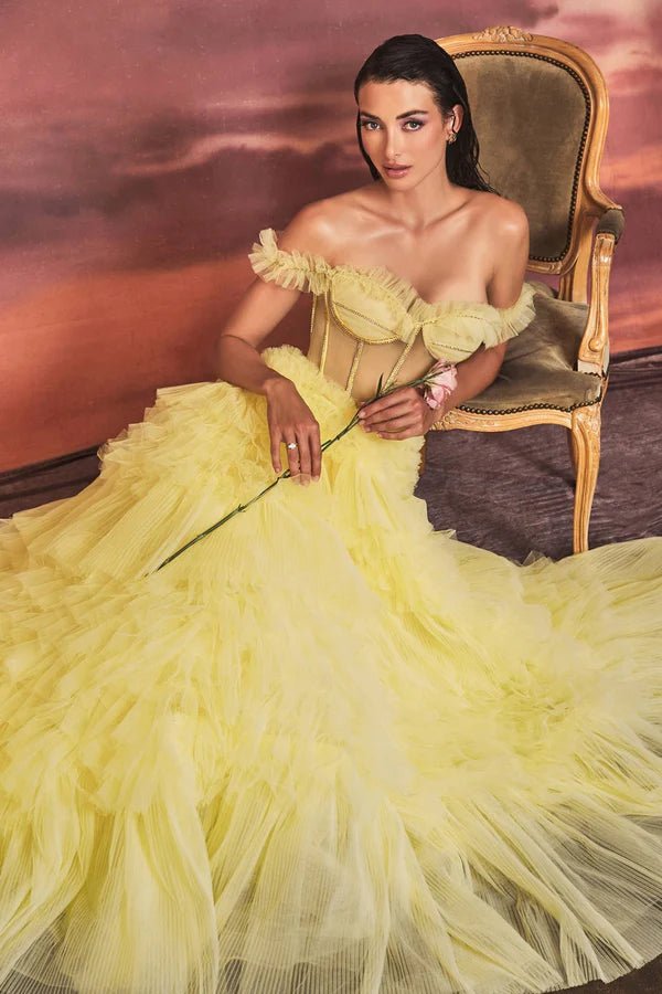 ANDREA AND LEO - A1150 - Yellow - riyadhdress