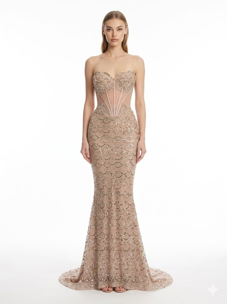 Andrea and Leo dresses Andrea And Leo -a1481-nude gold