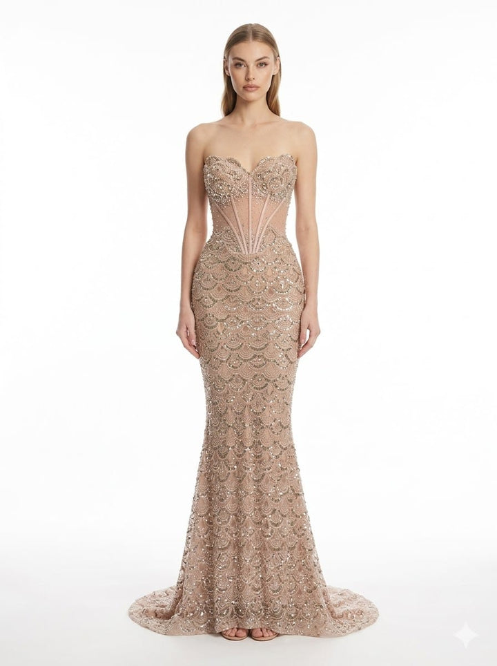 Andrea and Leo dresses Andrea And Leo -a1481-nude gold