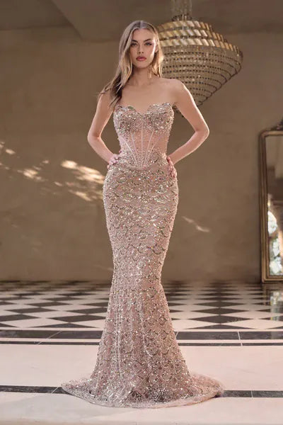 Andrea and Leo dresses Andrea And Leo -a1481-nude gold