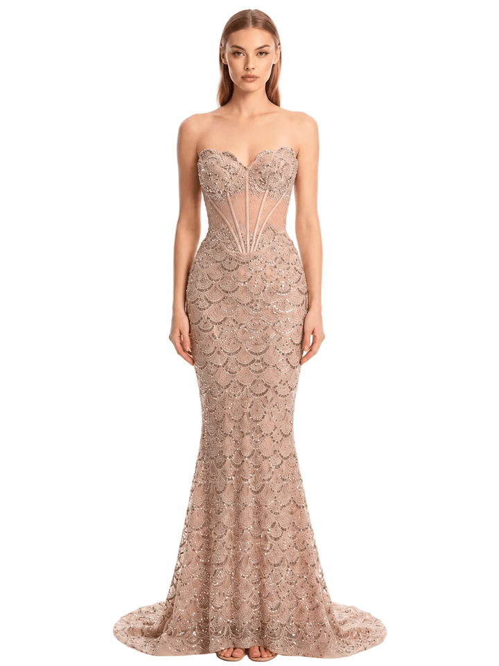 Andrea and Leo dresses Andrea And Leo -a1481-nude gold