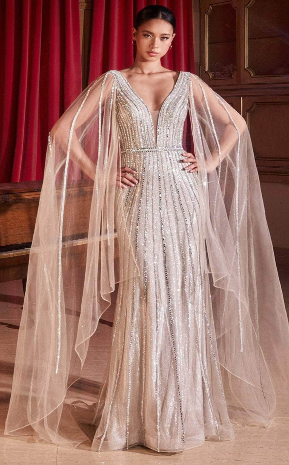 CINDERELLA DIVINE - CD865 - SILVER - PLUS - riyadhdress