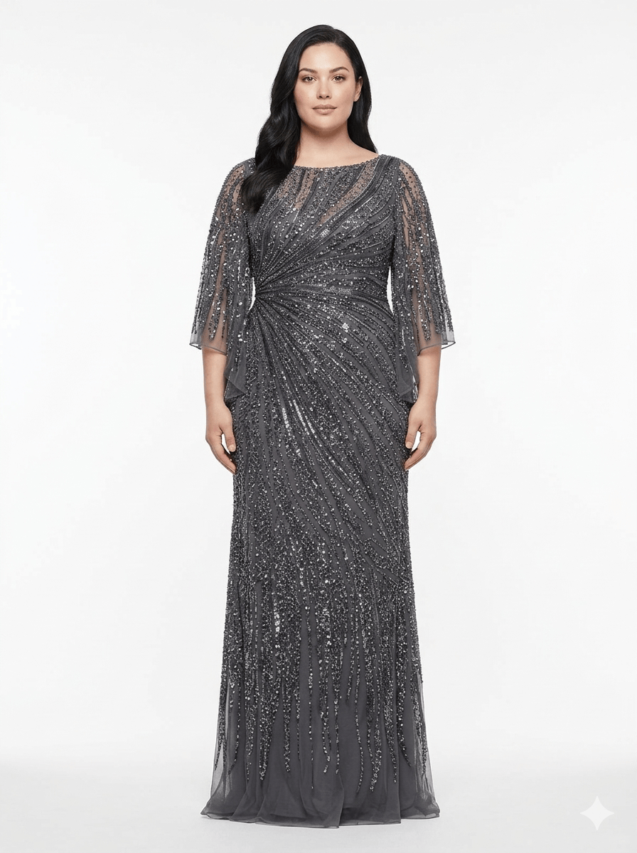 Colors dresses Colors -Mv1344-Grey-plus