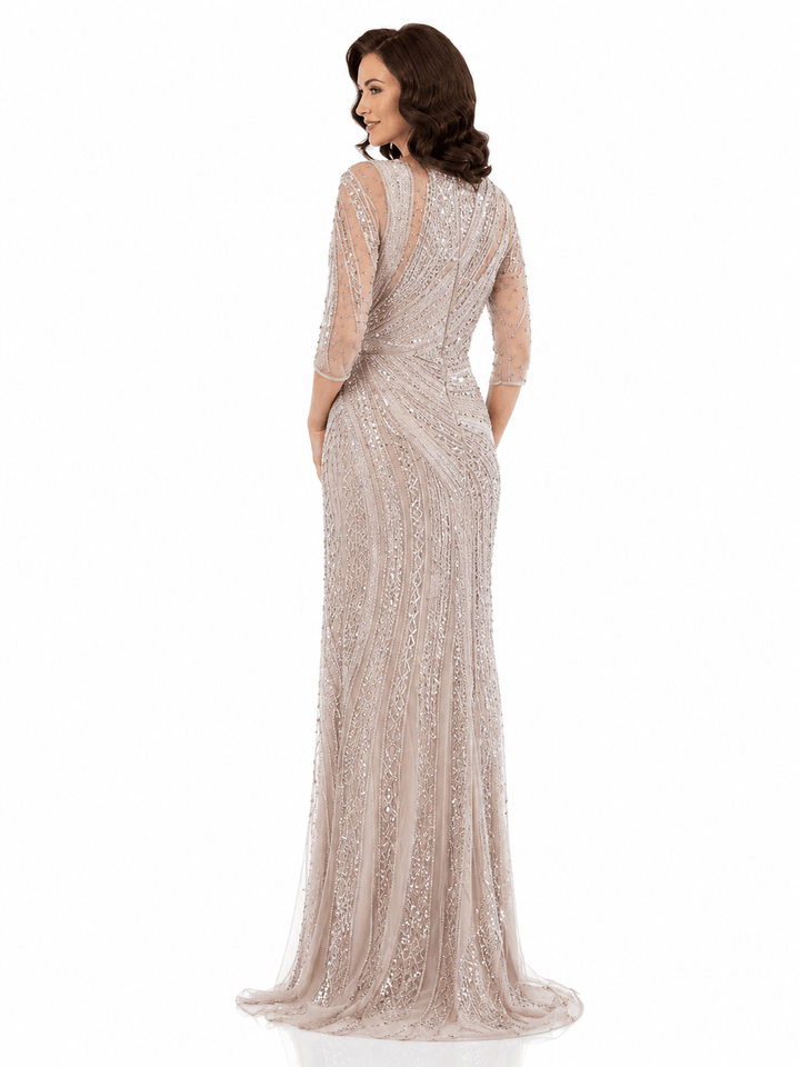 Colors dresses US16 Colors MV1380 - Champagne Beaded Wrap Gown