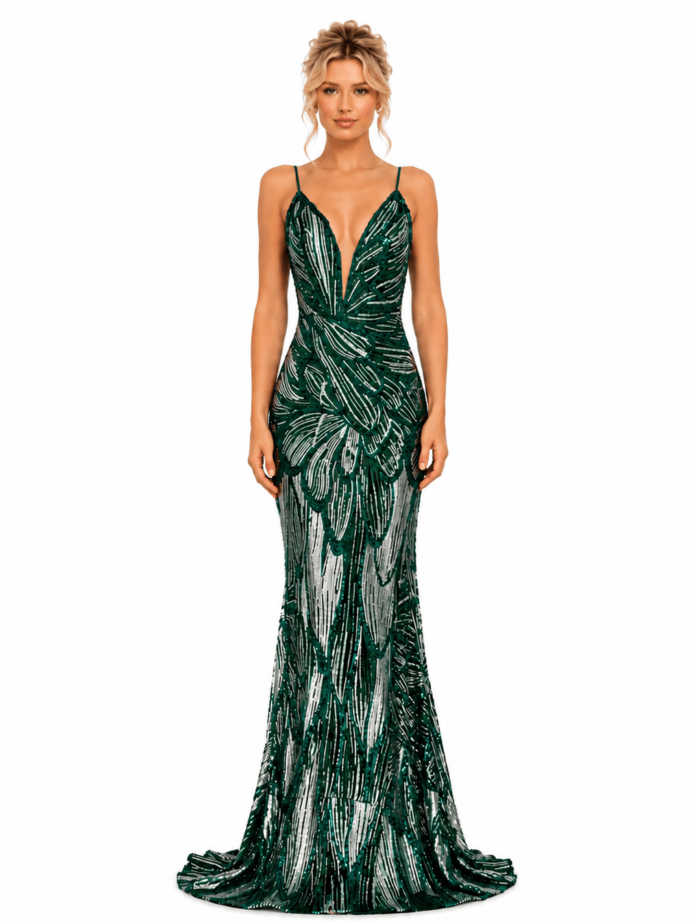 Jovani dresses Jovani - 42600-EMERALD/SILVER