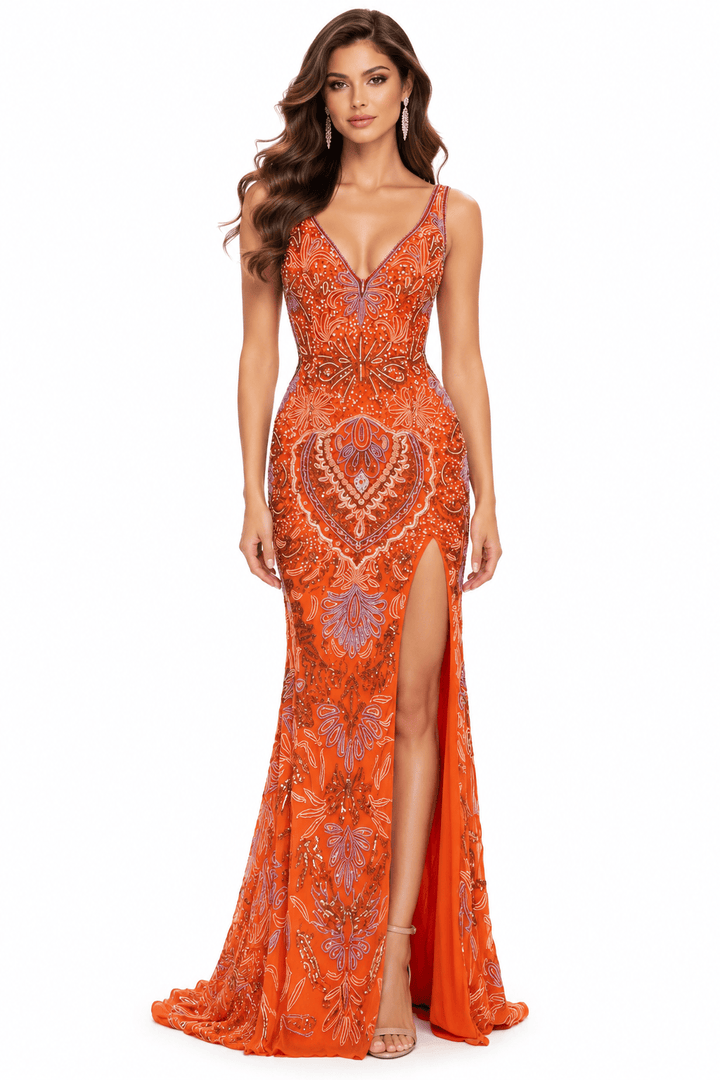 Jovani Dresses Jovani - 45533 - Orange/Multi