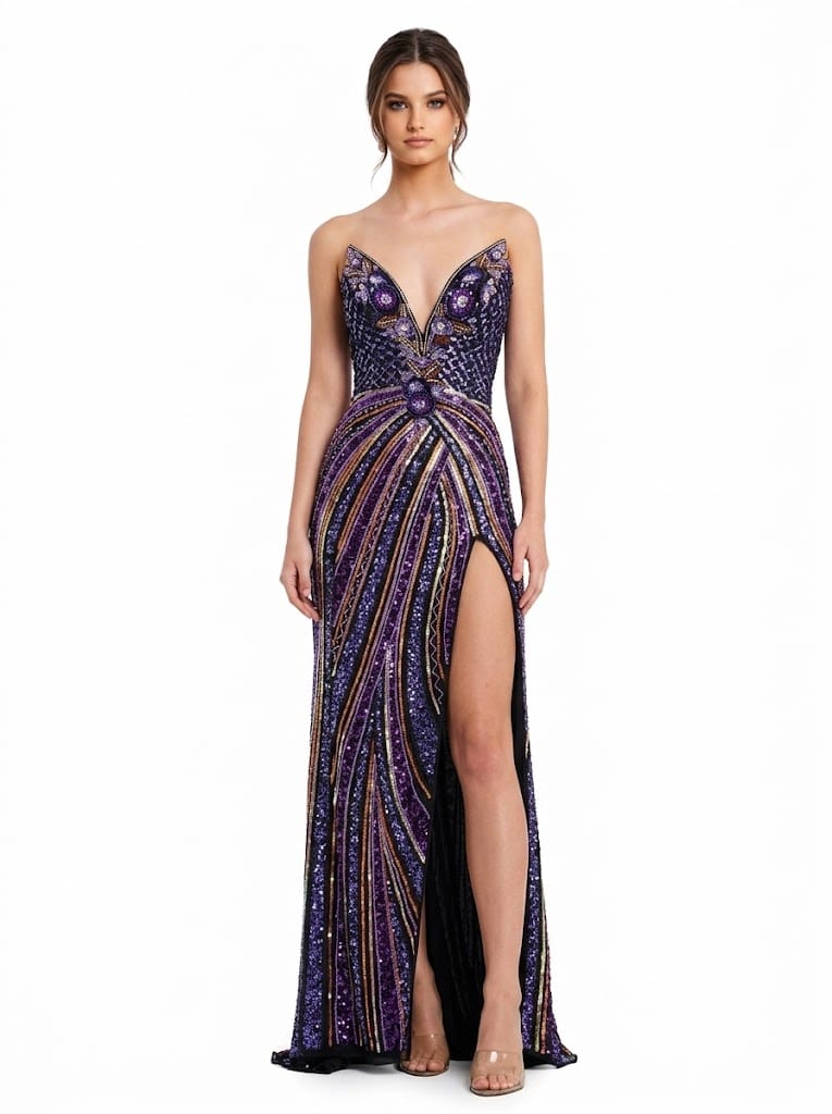 Jovani Dresses Jovani - 49270 - Purple/Multi