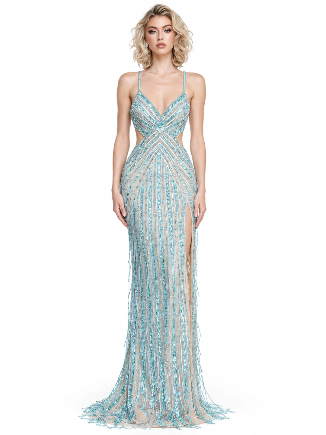 Jovani dresses Jovani - 51590 - Nude/Blue/Silver