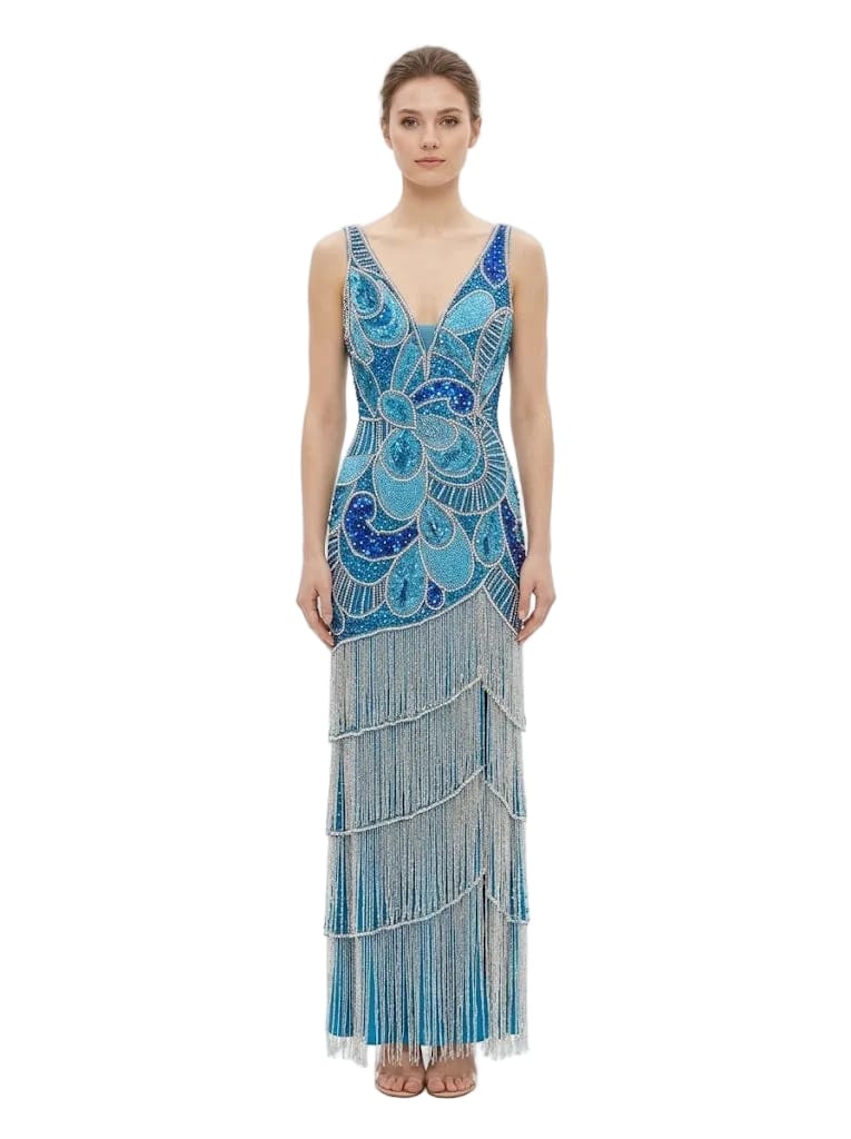 Jovani dresses Jovani - 54044 - Peacock Blue Silver