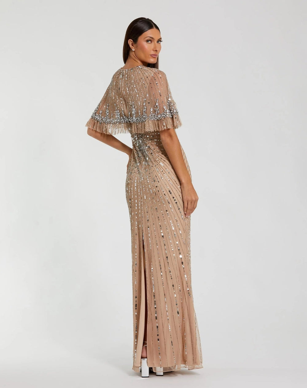 MAC DUGGAL - 23044 - NUDE/SILVER - riyadhdress