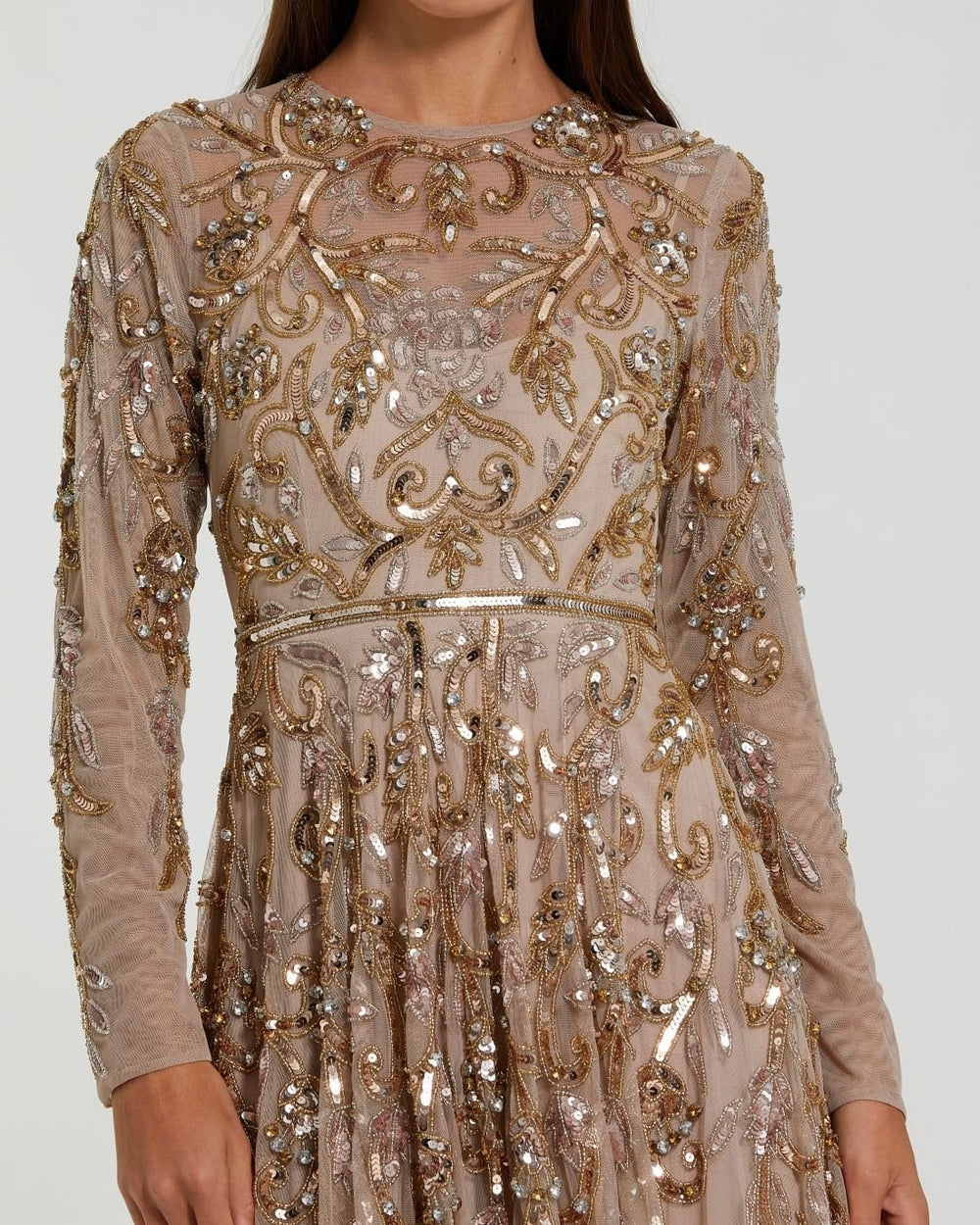 Mac Duggal dress Mac Duggal -94213-Mocha Gold-Plus