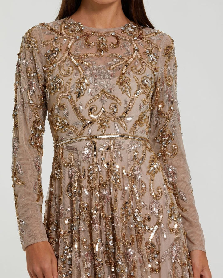 Mac Duggal dress Mac Duggal -94213-Mocha Gold-Plus