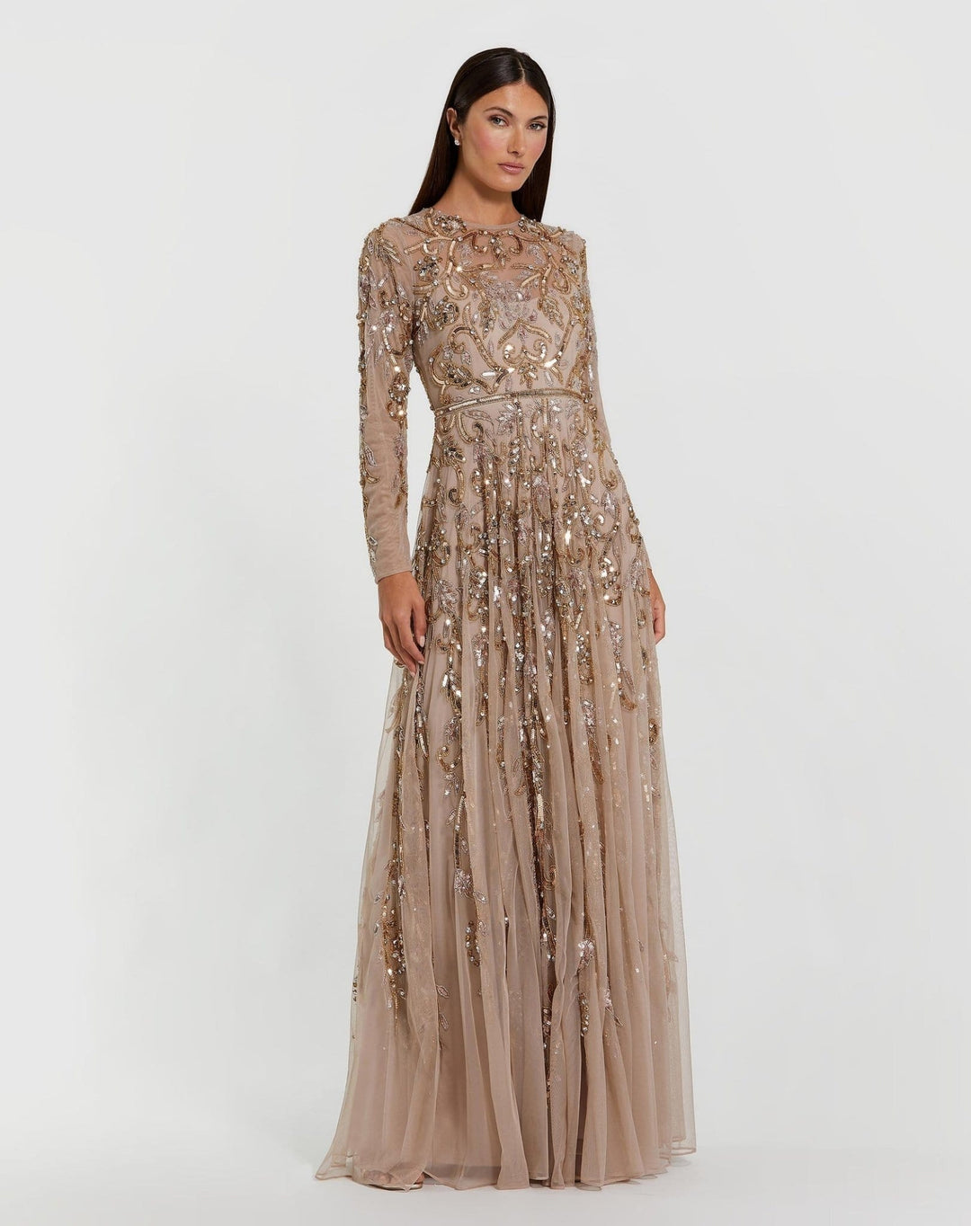 Mac Duggal dress Mac Duggal -94213-Mocha Gold-Plus