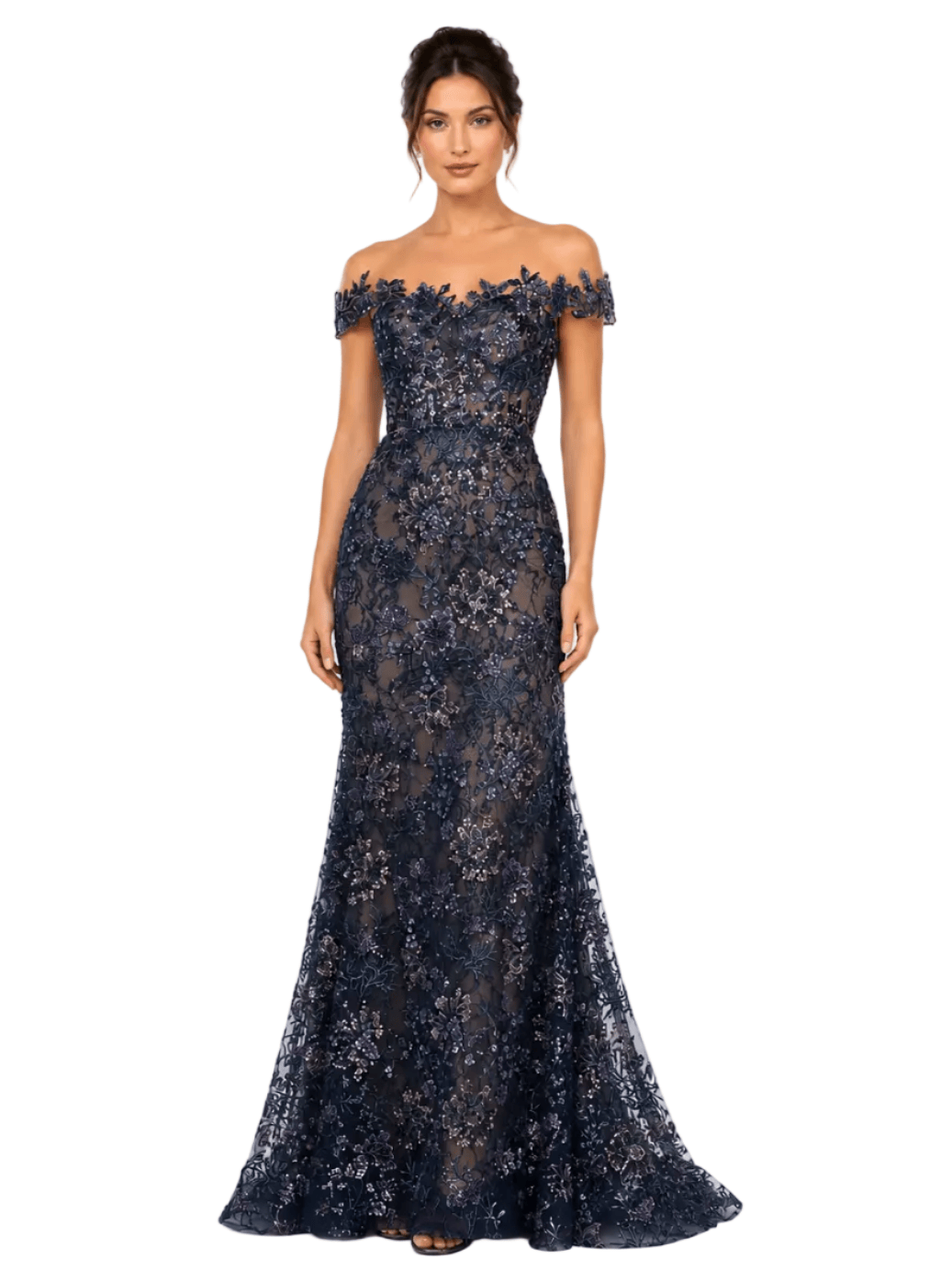 Mac Duggal dresses Mac Duggal 69139 - Navy Embellished Lace Trumpet Gown