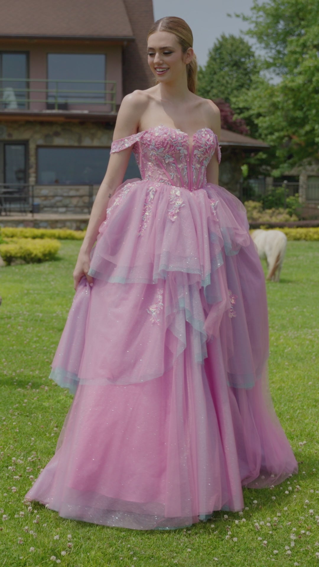 Colors - 3534-Hot Pink dresses Colors