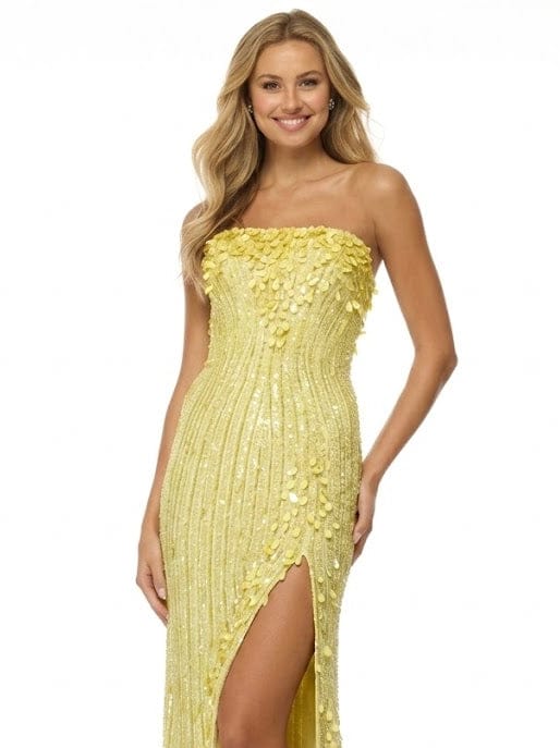Sherri Hill dress Sherrihill-57218-light yellow