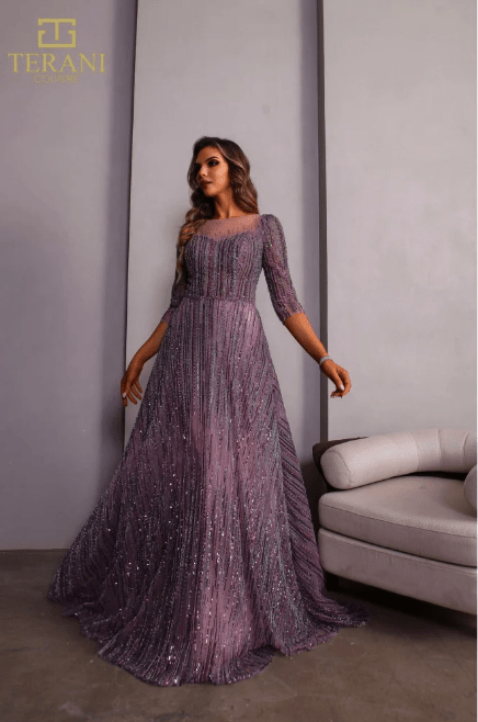 Terani - 251M4409-Mauve dresses Terani